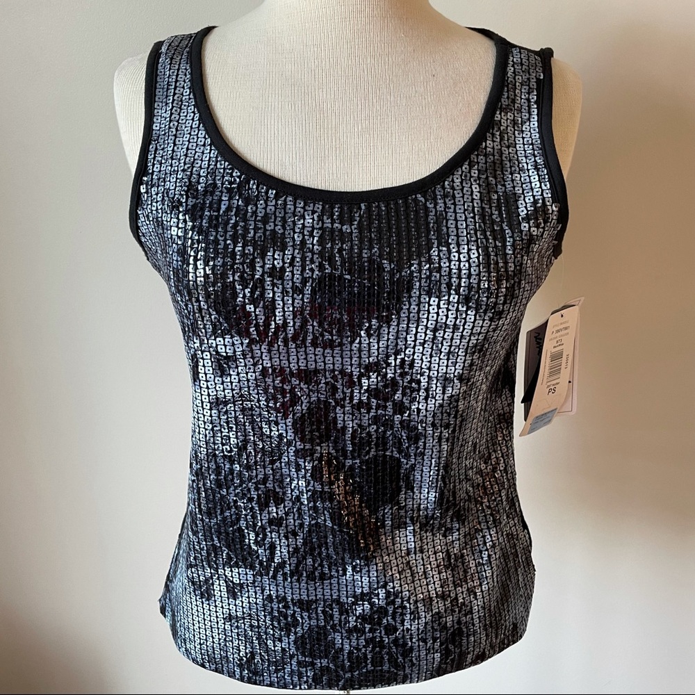 5/$25 Nygard Sequin Tank Black/Silver Size Petite S